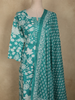 Aqua Blue Floral Printed Design Cotton Straight Cut Salwar Suit with Dupatta