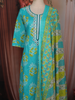Aqua Blue Floral Printed Design Cotton Straight Cut Salwar Suit with Dupatta