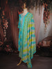 Aqua Blue Floral Printed Design Cotton Straight Cut Salwar Suit with Dupatta