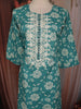 Aqua Blue Floral Printed Design Cotton Straight Cut Salwar Suit with Dupatta