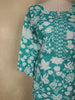 Aqua Blue Floral Printed Design Cotton Straight Cut Salwar Suit with Dupatta