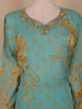 Aqua Blue Floral Printed Design Crepe Silk Straight Cut Salwar Suit