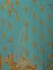 Aqua Blue Floral Printed Design Crepe Silk Straight Cut Salwar Suit