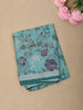 Aqua Blue Floral Printed Design Georgette Fancy Saree