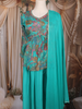 Aqua Blue Floral Printed Design Peplum Top Palazzo Suit with Dupatta