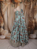 Aqua Blue Floral Printed Design Satin Fancy Lehenga with Dupatta