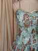 Aqua Blue Floral Printed Design Satin Fancy Lehenga with Dupatta