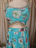 Aqua Blue Floral Printed and Beads Embroidered Design Chiffon Fancy Lehenga with Matching Dupatta