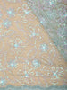 Aqua Blue Floral Sequins Embroidered Design Net Designer Saree