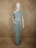 Aqua Blue Floral Sequins Embroidered Design Net Designer Saree