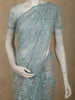 Aqua Blue Floral Sequins Embroidered Design Net Designer Saree