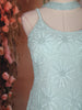 Aqua Blue Floral Sequins Embroidered Georgette Sharara Set