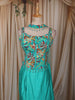 Aqua Blue Floral Sequins and Beads Embroidered Design Semi Silk Mermaid Lehenga with Choker Dupatta