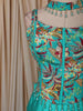 Aqua Blue Floral Sequins and Beads Embroidered Design Semi Silk Mermaid Lehenga with Choker Dupatta
