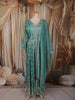 Aqua Blue Floral Vine Sequins and Beads Embroidered Design Tissue Silk Mastani Type Salwar Suit with Dupatta