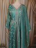 Aqua Blue Floral Vine Sequins and Beads Embroidered Design Tissue Silk Mastani Type Salwar Suit with Dupatta