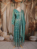 Aqua Blue Floral Vine Sequins and Beads Embroidered Design Tissue Silk Mastani Type Salwar Suit with Dupatta
