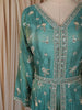 Aqua Blue Floral Vine Sequins and Beads Embroidered Design Tissue Silk Mastani Type Salwar Suit with Dupatta