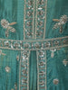 Aqua Blue Floral Vine Sequins and Beads Embroidered Design Tissue Silk Mastani Type Salwar Suit with Dupatta