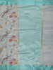 Aqua Blue Floral Vine Thread Embroidered Design Pure Tissue Silk Party Wear Saree with Zari Border