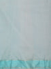 Aqua Blue Floral Vine Thread Embroidered Design Pure Tissue Silk Party Wear Saree with Zari Border