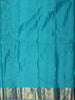 Aqua Blue Floral Vine Zari Woven Design Pure Kanchipuram Silk Saree with Zari Border