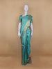 Aqua Blue Floral Woven Pure Kanchipuram Silk Saree With Zari Border