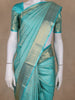 Aqua Blue Floral Woven Pure Kanchipuram Silk Saree With Zari Border