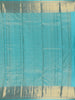 Aqua Blue Floral Woven Pure Kanchipuram Silk Saree With Zari Border