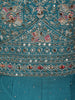 Aqua Blue Floral Zari Embroidered Design Georgette Gown with Dupatta