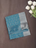 Aqua Blue Floral Zari Woven Design Art Silk Saree