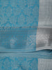 Aqua Blue Floral Zari Woven Design Art Silk Saree