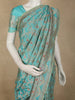 Aqua Blue Floral Zari Woven Design Pure Banarasi Silk Saree with Zari Border