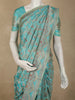 Aqua Blue Floral Zari Woven Design Pure Banarasi Silk Saree with Zari Border