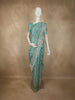 Aqua Blue Floral Zari Woven Design Pure Banarasi Silk Saree with Zari Border