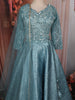 Aqua Blue Heavy Sequins Embroidered Design Textured Lehenga with Dupatta