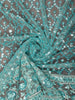 Aqua Blue Heavy Sequins and Thread Embroidered Design Organza Party Wear Saree with Designer Border