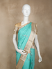Aqua Blue Korvai  Zari Butta Woven Kanchipuram Silk Saree