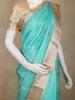 Aqua Blue Korvai  Zari Butta Woven Kanchipuram Silk Saree