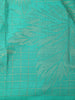 Aqua Blue Leaf Zari Woven Design Pure Kanchipuram Silk Saree with Self Border