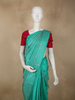 Aqua Blue Leaf Zari Woven Design Pure Kanchipuram Silk Saree with Self Border