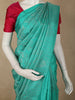 Aqua Blue Leaf Zari Woven Design Pure Kanchipuram Silk Saree with Self Border