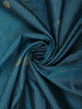 Aqua Blue Mini Checked and Butta Zari Woven Design Pure Kanchipuram Silk Saree with Contrast  Double Zari Border