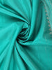 Aqua Blue Paisley Butta Zari Woven Design Pure Kanchipuram Silk Saree with Checks Zari Border