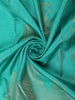 Aqua Blue Paisley Butta Zari Woven Design Pure Kanchipuram Silk Saree with Zari Border