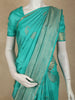 Aqua Blue Paisley Butta Zari Woven Design Pure Kanchipuram Silk Saree with Zari Border