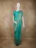 Aqua Blue Paisley Butta Zari Woven Design Pure Kanchipuram Silk Saree with Zari Border