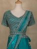 Aqua Blue Sequin Embroidered Design Organza Lehenga