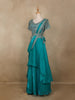 Aqua Blue Sequin Embroidered Design Organza Lehenga