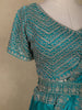 Aqua Blue Sequin Embroidered Design Organza Lehenga